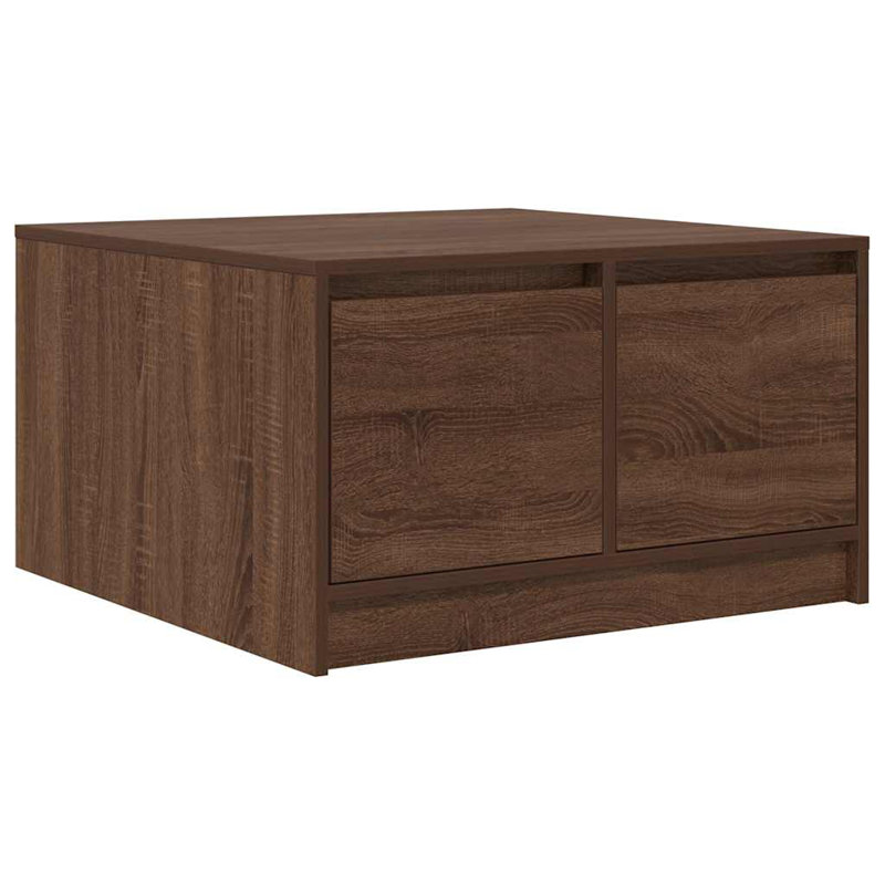 Coffee Table with Storage, 40" H x 70.5" L x 70" W, Brown Oak