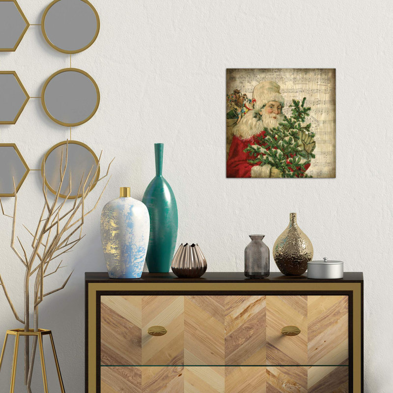 Vintage Santa II - Wrapped Canvas Print, 45.72 cm H x 45.72 cm W x 3.175 cm D