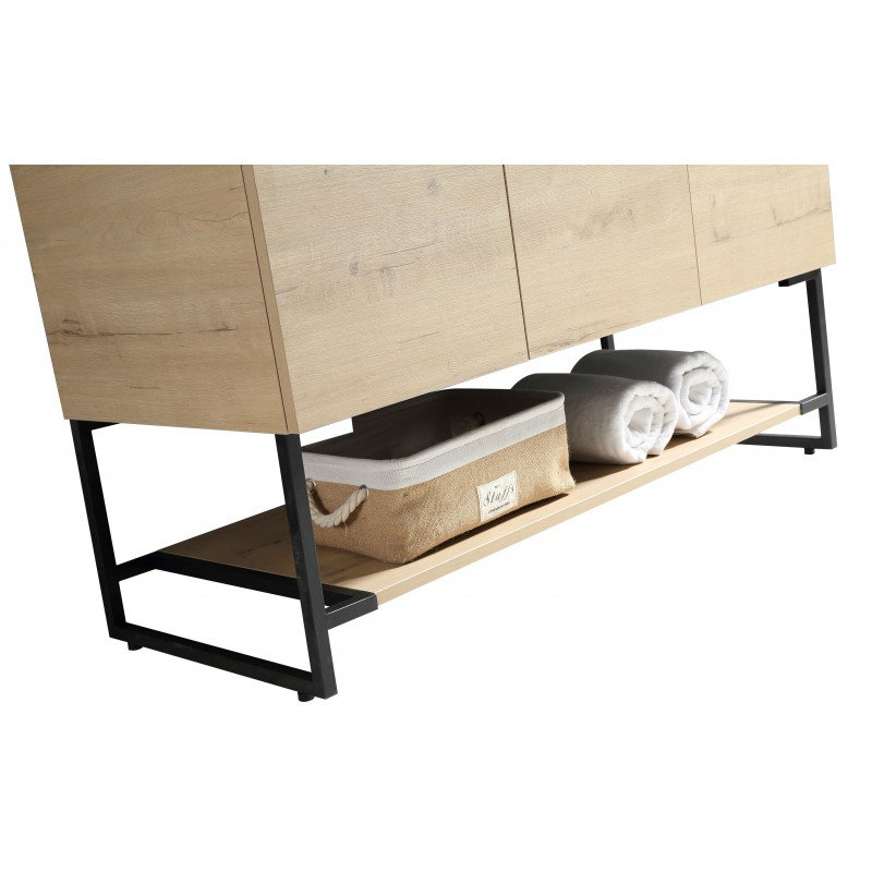 Ensemble de meuble-lavabo simple 47 po, Chêne Vivo / noir