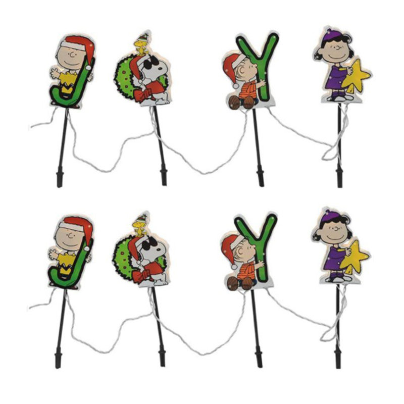 ProductWorks - Marqueurs de chemin de Noël pré-éclairés 8 pouces Peanuts