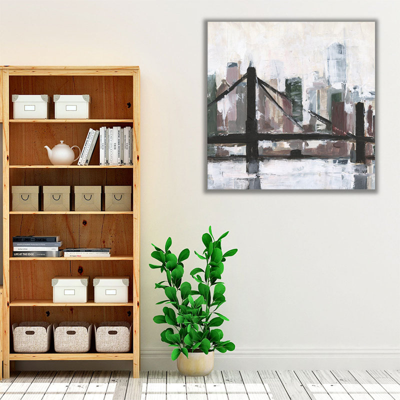 City Silhouette I - reproduction d'art sur toile, H 12 po x l 12 po