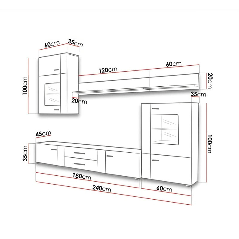 Antionett Unfinished Entertainment Centre for TVs up to 65"