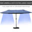 Parasol de patio de 15 pi, acier rectangulaire bleu foncé - construction légère, manivelle facile, double face pour le jardin, auvent en teinture, patio, terrasse