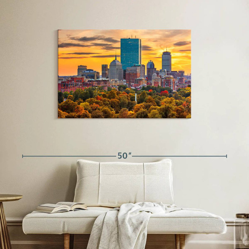 Ravi Boston Autumn Sunset, H 26 po x l 39 po