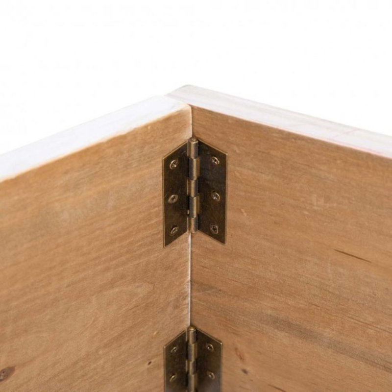 Colliers d'arbre de Noël trapézoïdaux en bois, Blanc, 26"