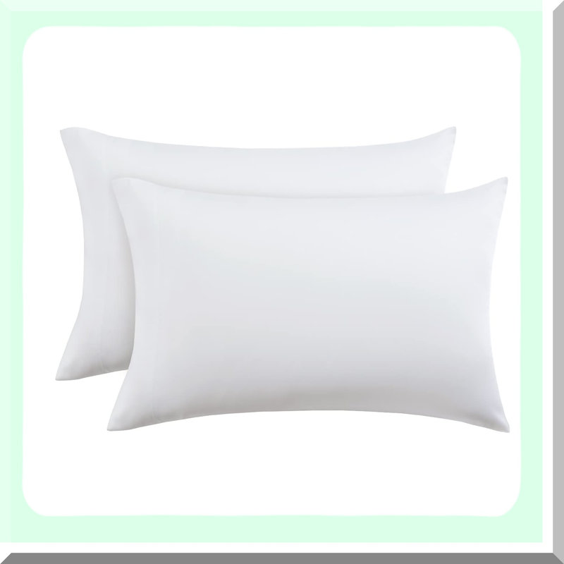 Silky Soft Cooling Pillowcase Set, Oeko-Tex Certified, Breathable Envelope Closure - Queen Size, (Pack of 2), White