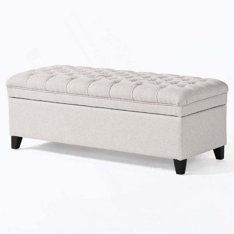 Modern storage ottoman, Fabric, Beige