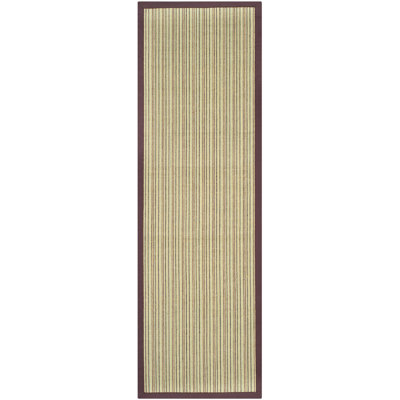 Auckland Striped Sisal Beige/Purple Area Rug