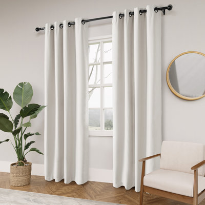 Huseman Soft Cotton Feel Twill 100% Blackout Curtain Pair（2 panels)