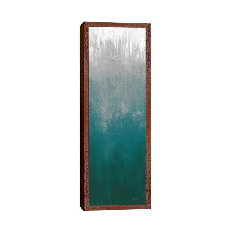 Silver Wave I Green 1 Piece Panoramic Wall Art on Canvas, 121.92 cm H x 40.64 cm W, Classic Wood Framed
