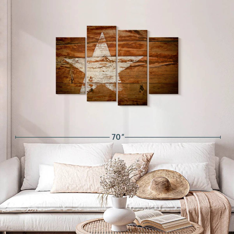 Lelar Wooden Star, 27" H x 43" W