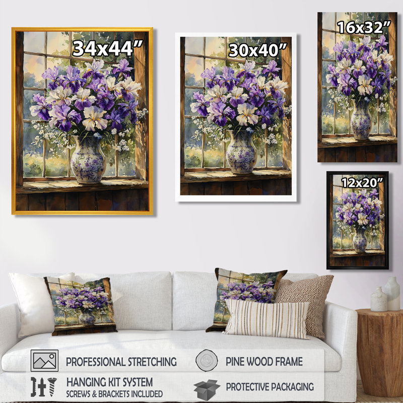 Roberts - impressions murales florales, Noir, noir, noir, noir, H 20 po x l 12 po, Reproduction encadrée d'une seule photo