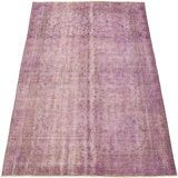 Tapis intérieur en laine 5 pi 9 po x 8 pi 10 po one-of-kind à la main-noué la 1980 mauve Bevin