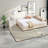 Modern Velvet Daybed With Trundle In Beige, Space-saving Design For Bedroom