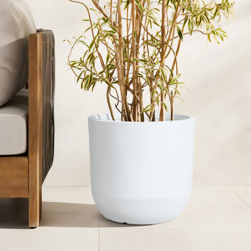 Pot à fleurs intérieur / extérieur Greemoor, Blanc, H 16,10 po x l 17,10 po x P 17,10 po