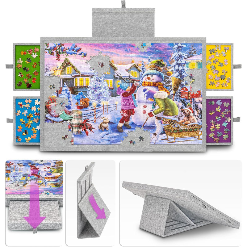 Jigsaw Puzzle Board HONGKONGDISHUELECTRONICTECITED 4 Player Wool / Felt Puzzle/Brainteaser