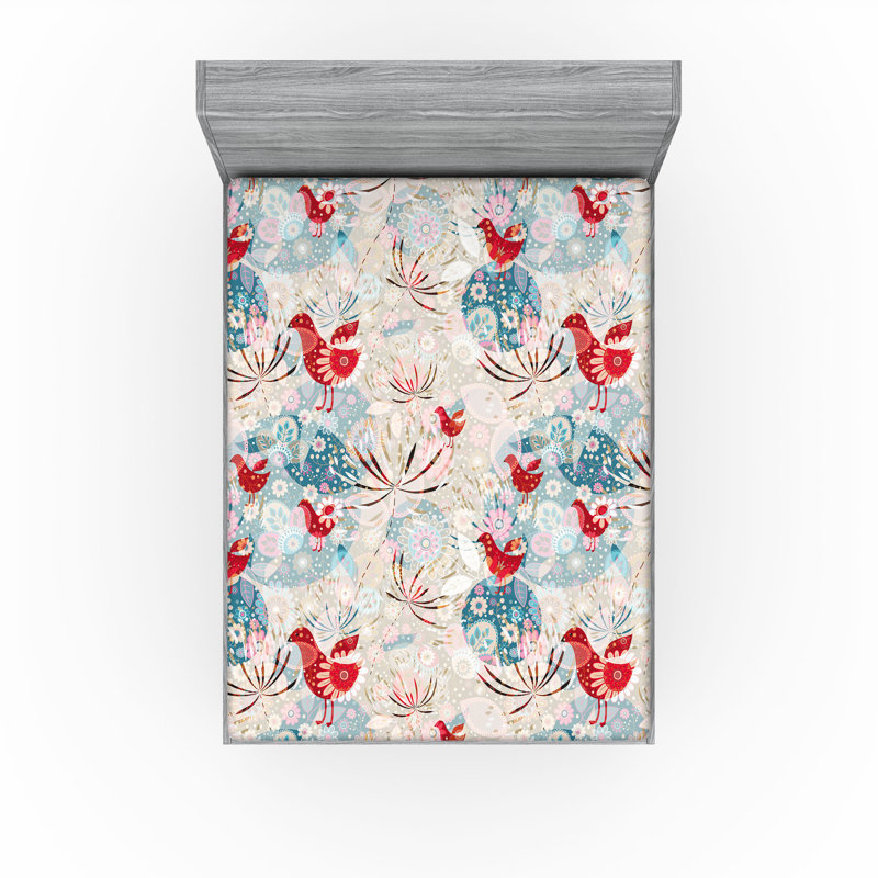 Drap-housse Ambesonne Birds and Nature, Drap-housse très grand californien