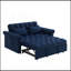 Canapé-lit avec causeuse Loveseats, dossier réglable bleu