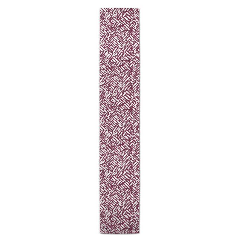 Chemin de table roughhexagon Askerby, 90 po x 16 po, Bourgogne, Whipton Strokes 