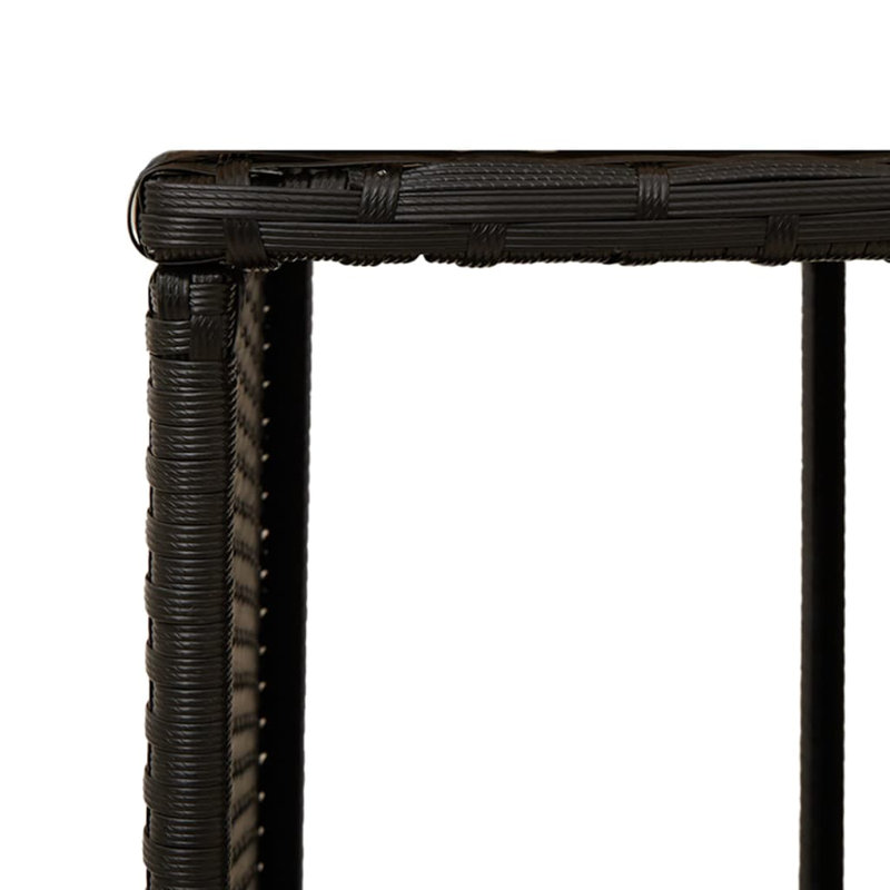 Vidaxl Storage Shelves For Hot Tub Outdoor Storage Shelf 2Pcs Poly Rattan, Black