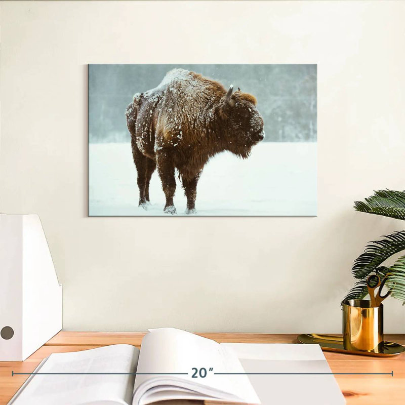 Brampt Snow Bison, 8" H x 12" W