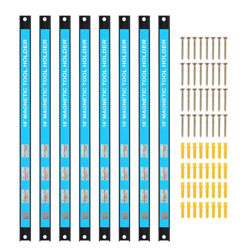 8-Pack Metallic Magnetic Tool Holder Strip