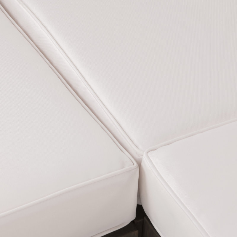 Fauteuil de coin Oana, blanc, Blanc, Brun