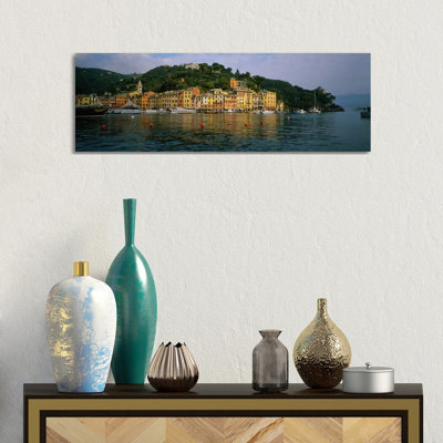Shoreline Architecture, Portofino, Liguria, Italy by Panoramic Images - Wrapped Canvas Panoramic Gallery-Wrapped Canvas Giclée