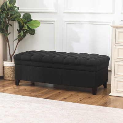 Charlton Home Rodrick 47'' Wide Tufted Rectangle Storage Ottoman