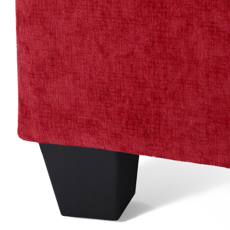 Canapé-lit simple en chenille avec repose-pieds Chenille, Rouge
