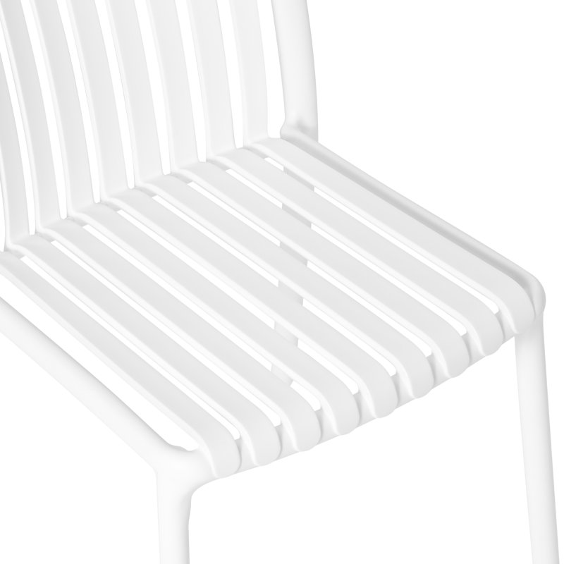 Chaise d'appoint empilable Delron, Blanc