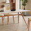 Table de salle à manger moderne et simple en bois de frêne durable-107385381