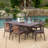 Jamal 6 - Person Patio Dining Set Umbrella Hole Included Rectangular Table