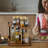 Wooden Spice Rack Organizer Lazy Susans Rotating Countertop 2 Tiered Display Shelf Kitchen Adjustable Height Spinning Spice Rack 11.8INCH Large Capacity Pine Wooden-2053652283