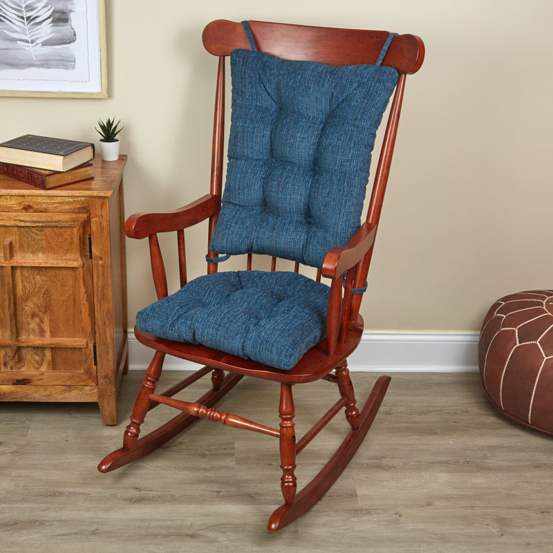 Ensemble de coussins de chaise berçante antidérapants, Bleu saphir