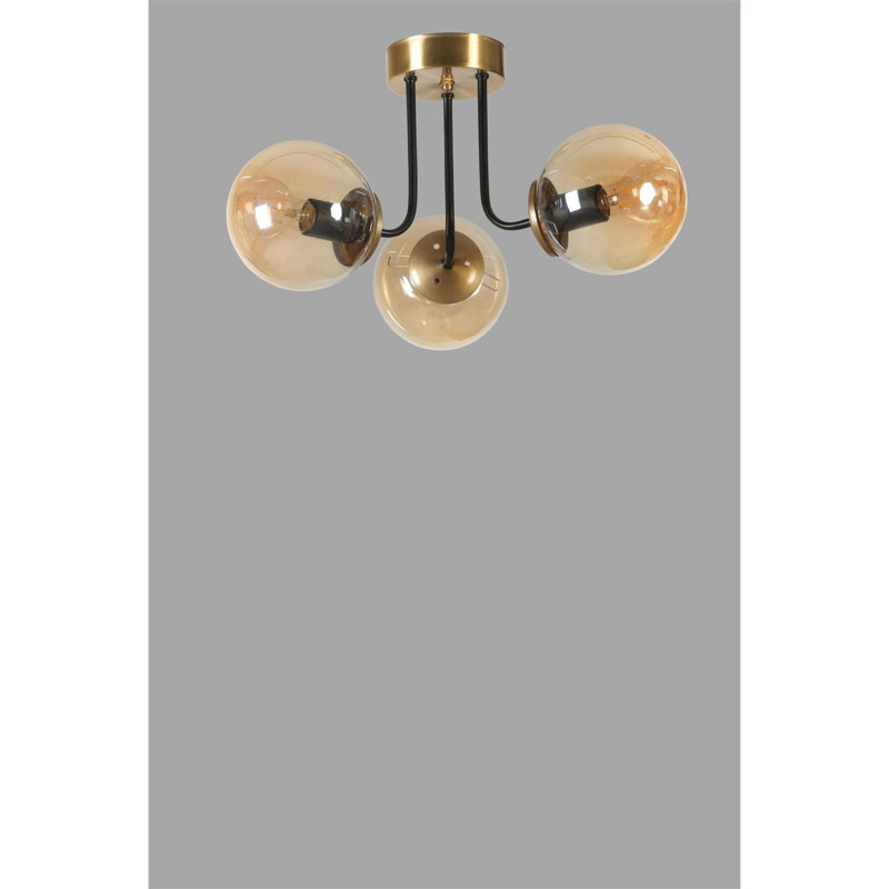 Chandle Flush Mount, Gold/Amber