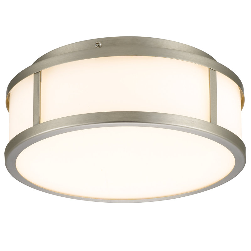 Integrated Led Flush Mount 10 - Inches Brushed Nickel, Bright 1225 Lumens 24W, 3 Color Temperature Options, Dimmable With Dimmers, Etched White Glass For Diffused Lighting, Indoor 10-Inches Nickel