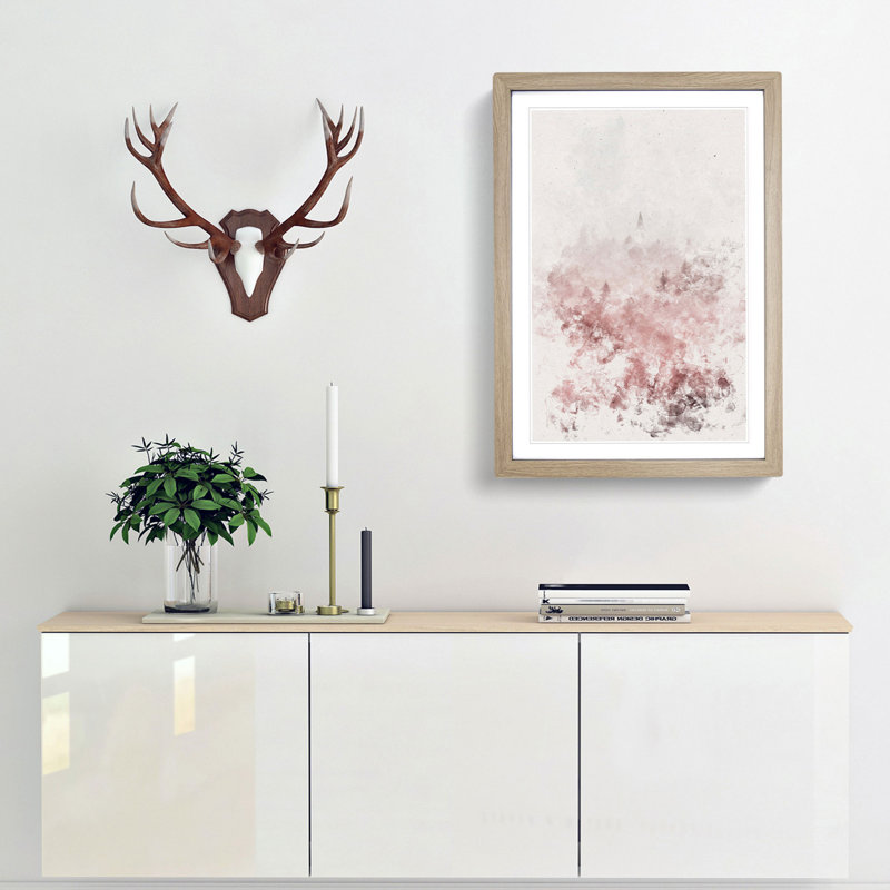 Church in an Italian Forest - Picture Frame Painting Print, Oak Framed, 87cm H x 62cm W x 2cm D