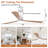 52" Propeller Dimmable LED Ceiling Fan with Lights and Remote Control, 6-Speed Reversible DC Motor, 3 Color Lights, 5"&10" Downrods Included-433492403