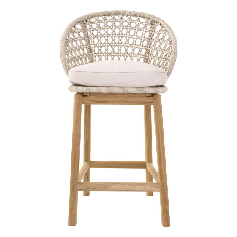 Trinity Outdoor Teak Bar Stool, 36.22"