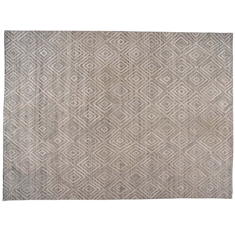 Tapis unique chameau / sable noué à la main 9 pi 11 po x 14 pi