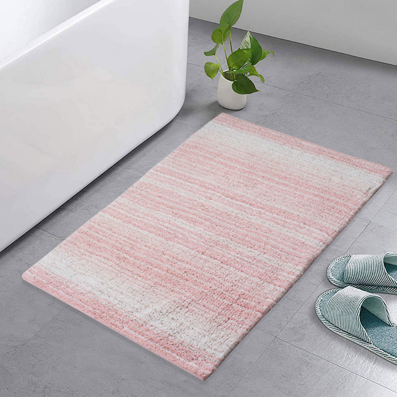 Griffie Plush 100 % Cotton Bath Rug, Single - 21" L x 34" W, Pink