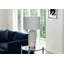 Lighting, H 25 po, lampe de table, céramique grise, abat-jour gris, moderne