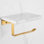 Kamen - Marble and Solid Brass Toilet Roll Holder & Shelf