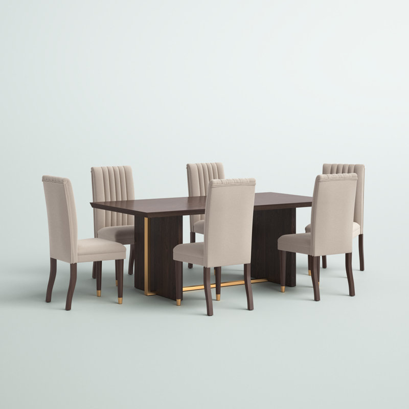 Ensemble repas pour 6 personnes Antonella, Beige