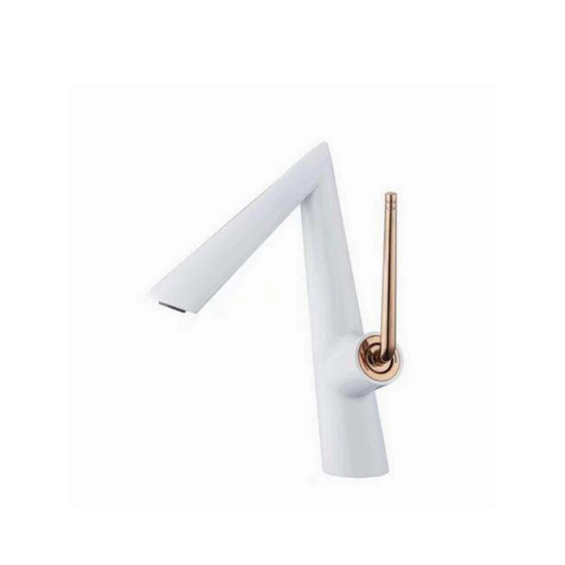 Bathroom Faucet, Rose Gold/White