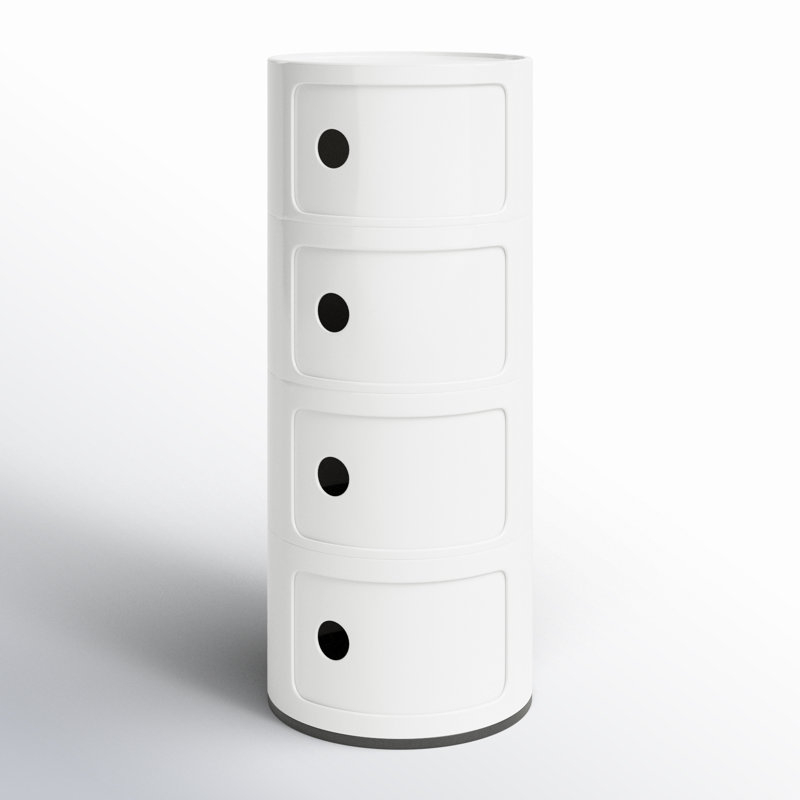 Componibili Round Modular Stacking Units, White, 4