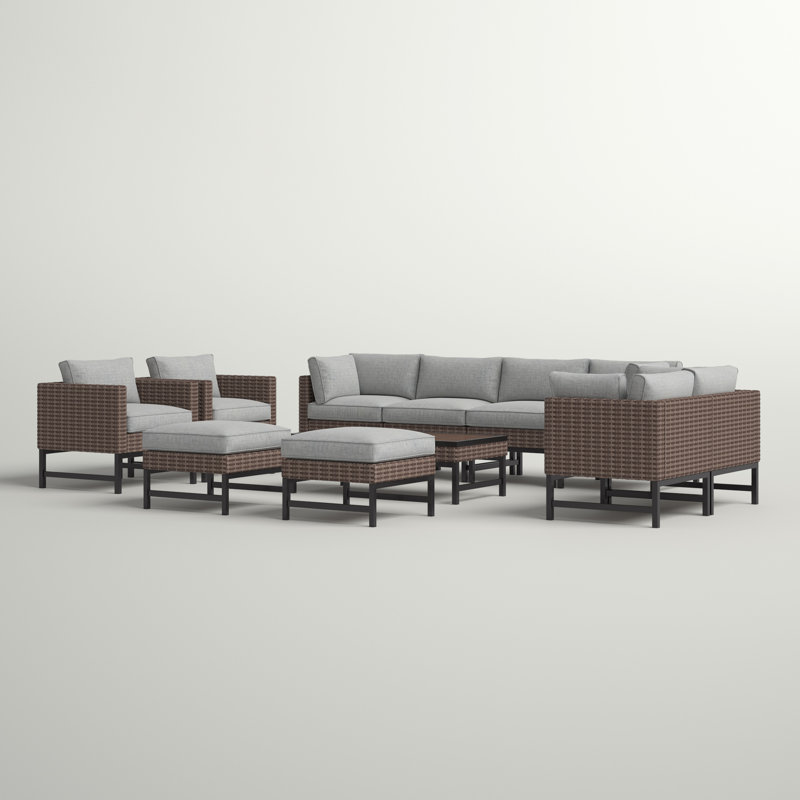 Hesse 8 - Person Modular Patio Conversation Set with Cushions