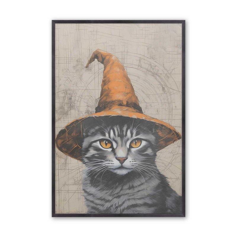 Imprimé de chat The Bewitching, H 11,25 po x l 9,25 po, Zinc patiné