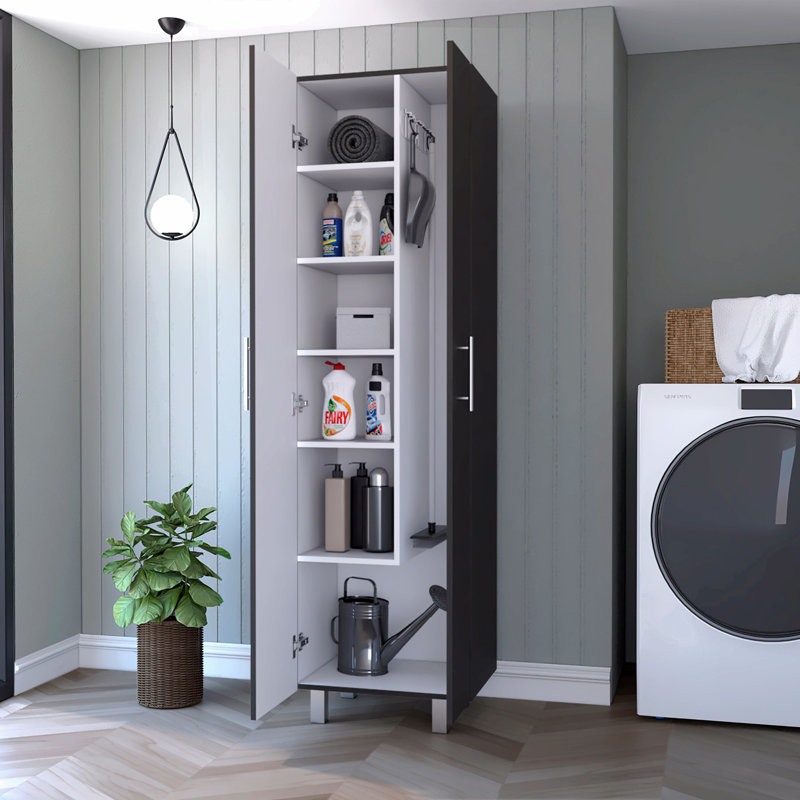 2-Door Rectangle Closet Pantry, Black